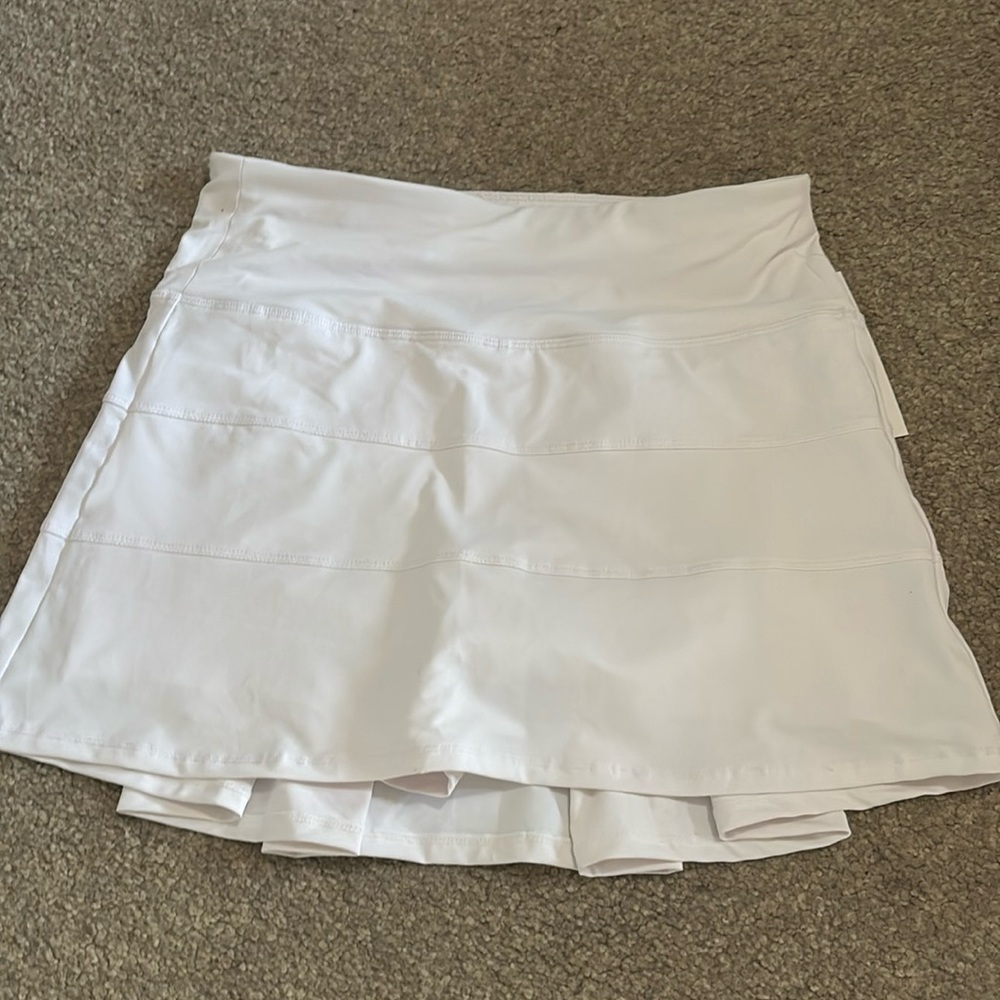white tennis skirt